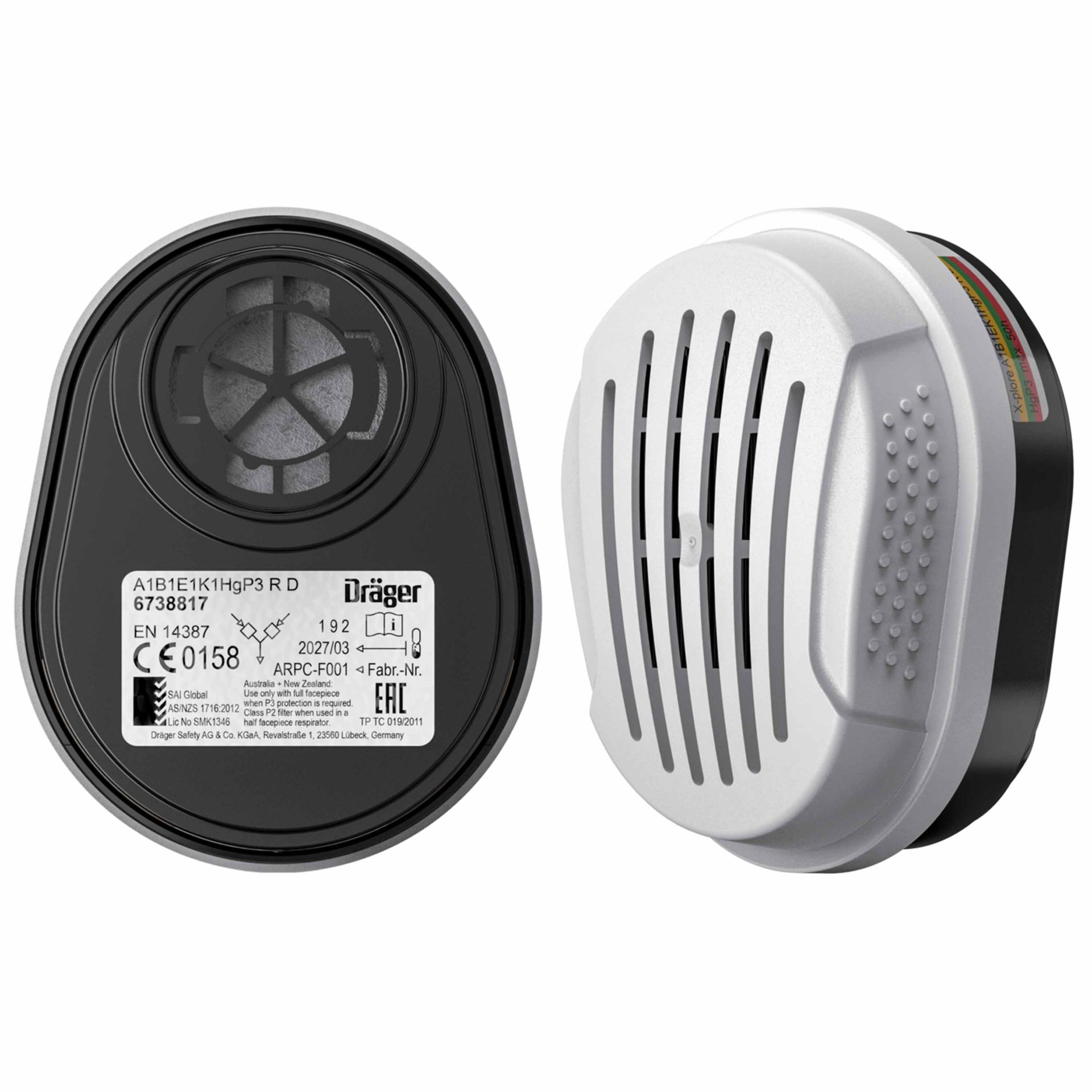 Kombinationsfilter DRÄGER mit Bajonettanschluss - 2 Stück
